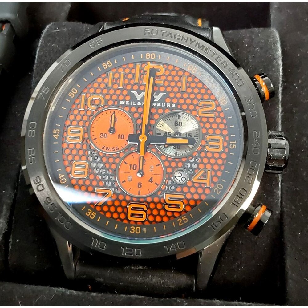 Weil & Harburg Karkin Swiss Chronograph watch with racing style strap - Picture 2 of 8